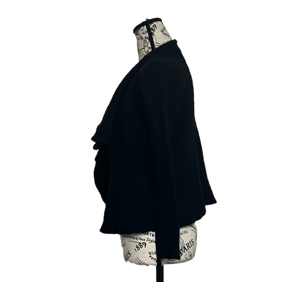 100% Cashmere Waterfall Open Cardigan Sweater Womens Black XS Goth Grunge Preppy - Picture 3 of 8